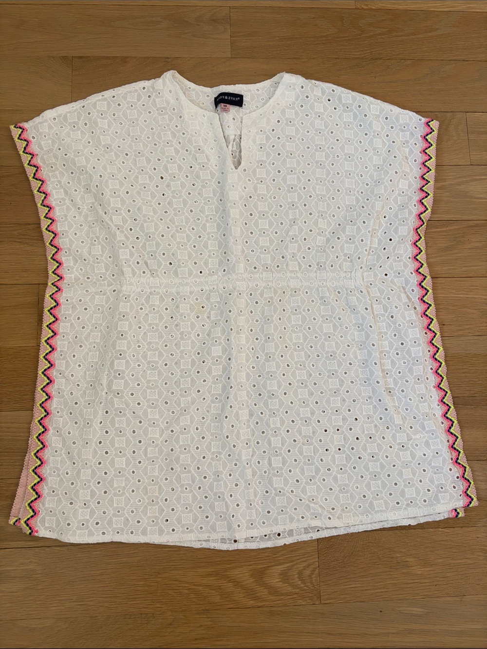 Andy & Evan White Eyelet Swim Coverup with Neon Trim